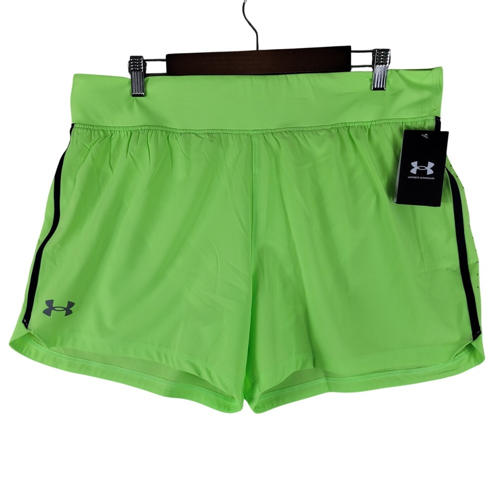 Under Armour Speedpocket‎ Shorts Men's XL 5" Neon Volt Green Fitted 1377485 NEW